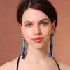 Boucles d'oreilles pendantes prix en vrac à la main bleu perles acryliques Long gland 2023 Unique goutte pour les femmes bijoux en gros