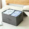 Storage Bags Box Covered Fabric Sealed Cotton Folding Underwear And Zipper Linen