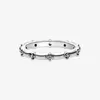 Cluster Rings Codemonkey 925 Sterling Silver Ring för kvinnor med klar CZ -autentisk twist av ödet Stapble Twisted R7116