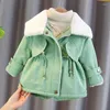 Jackets Girls Winterkleding Dikke Warm Zipper Jacket Girl Autumn Toddler Deskled Softshell bontjas zware kinderen