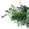 Dekorativa blommor 3x grönska swag konstgjorda ytterdörrkrans hängande eukalyptus lämnar krans för hem fönster vägg bröllop bågdekor