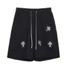 Shorts pour femmes Shorts d'été Cross Diamond Shorts Casual Loose Hip-Hop Pantalon à cinq points Harajuku Shorts oversize Femme Shorts noirs y2k 230325