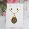 Ketting oorbellen set zhongvi roestvrijstalen oorbel sets sterbladeren voor vrouwen nooit vervaagde kleur sieraden choker