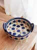 Miski Kreatywne retro ceramiczne Binaural Bake Pasp House Głębokie Talerz Sałatka Pizze Danie mikrofalowe piekarnik zupa zupa