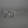 Lyxdesigner mode solglasögon 20% rabatt på japansk stil temperament manuell litteratur konst runda myopia glasögon full ram mode