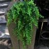 Decorative Flowers Simulation Persian Grass Wall Hanging Artificial Plant Plastic Green Leaves Vines For Wedding Party Room Balcony Home