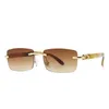 10 % RABATT Neue Herren- und Damen-Sonnenbrillen des Luxusdesigners 20 % RABATT 2A369 Fashion Small Frame Metal Frameless für Herren Damen