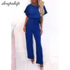 Kvinnors jumpsuits Rompers Dropship Jumpsuit Rompers Womens Overalls Women Jumpsuits Streetwear Romper Spring Summer Lace-Up Short Sleeve 230325