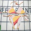 2 styles patchwork maillots de bain sexy plage de plage bikini femme de fête rembourrée de maillot de bain classique lettre imprime
