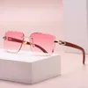 10% korting op luxe ontwerper Nieuwe heren- en dames zonnebril 20% korting op doos Net Red Ins Same Frameless Cut Edge mode