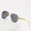 20% OFF Luxury Designer New Men's and Women's Sunglasses 20% Off Gold Fashion Leopard Head Frameless Mirror Trend Driver Toad Glasses