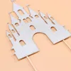 Świąteczne zapasy inne impreza 12pcs Glitter Castle Toppers Cake Bugarch Kałaczka Dekoracja Urodzinowa Favours (Złotość)