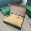 Factory Sell Brand New Luxury Watch Mens Watch Box Inner Outer Womans Watches Boxes Men Wristwatch Wooden Green Box Booklet Card177U
