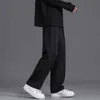 Men's Pants Men's Y2K Black Korean Clothing Straight Trousers Casual Wide Cropped Pants Streetwear Suits Pants Overalls Sweatpants For Man W0325