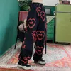 Spodnie damskie capris vintage streetwear przystojny ciemny miłość drukowanie luźnego chłopaka swobodne proste spodnie żeńskie spodnie harajuku dresowe 230325