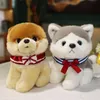 1pc 25cm Güzel Husky Poodle Pomeranian Peluş Oyuncaklar Kawaii Evcil Köpek Doldurulmuş Yumuşak Hayvan Dolls Kızların Çocuk Doğum Günü Hediyeleri
