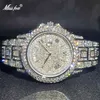 Relojes de pulsera Relogio masculino Luxury MISSFOX Ice Out Diamond Watch Multifunción Día Fecha Ajuste Calendario Relojes de cuarzo para hombres Dro 230325