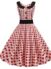 Casual Dresses 2023 Harajuku Women Summer Plaid Print Vintage Dress Sundress Collor Elegant Swing Party Pin Up Rockabilly Vestidos