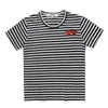 Designer TEE heren T-shirts CDG Com Des Garcons PLAY rode dubbele harten T-shirt met korte mouwen gestreept zwart/wit maat XL tee