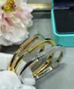 Luxuriöse T-Marken-Lock-Designer-Charme-Armreif-Armbänder für Frauen mit glänzendem Diamant-Silber-Gold-Rosenfarben-Kristall-Armreif-Armband-Schmuck