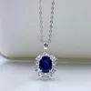Chains 2023 Imitation Sapphire Pendant With Diamond 925 Silver Necklace Women's INS Set Spot