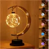 Night Lights Moon Lunar Led Night Lamp met stand Thanksgiving Christmas Halloween Tafe Lamp Decorations Festival Gift Supplies P230325