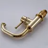 Bathroom Sink Faucets Vessel Faucet Low Arc One Handle Lever Solid Brass Polished Gold / Cold Water Mixer 2011G0