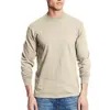 Camisetas masculinas Big Promoção Moda Moda Sólida Cor de manga comprida Tops Male Casual Round Collar Plus Size Size