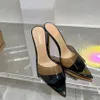 Gianvito rossi kapcie damskie sandały projektant mody luksusowe wysokie obcasy pcv szpiczasty kryształ 10cm letnia formalna sukienka na zewnątrz biurowe buty ślubne 35-42 z pudełkiem