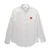 Designer Men's Casual Shirts CDG Com des Garcons PLAY Red Heart Striped Long Sleeve Shirts Red/White Size XL Brand