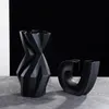 Вазы творческая керамика черно -белая мягкая геометрическая простая ваза