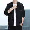 Männer Jacken Frühling Herbst Jacke Für Männer Einfarbig Männliche Mit Kapuze Koreanischen Stil Casual Und Mäntel Slim Fit Tops kleidung