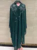 Ethnic Clothing Muslim Robes Ladies Abaya African Dresses for Women Summer Chiffon Pearl Long Maxi Dress Traditional Clothing Plus Size 230325
