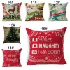 Christmas Linen Pillowcase Santa Claus Snowman Pillowcase Xmas Tree Deer Pillows Cover Sofa Cushions Pillow Covers Home Decor