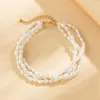 Girocollo stile francese perla multistrato collana con ciondolo cuore catena clavicola gioielli per donne ragazza festa minimalista dolce regalo fresco
