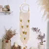 Figurines décoratives Objets Pendentif Mur Dream Catcher En Forme De Croissant Or Plume Tissage À La Main Artisanat Pour Jardin Chambre Décoration Vin