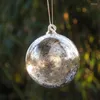 パーティーデコレーション12pcs/パック直径10cmミドルサイズガラスボールクリスマスツリーハンガーシルバーシートグローブホームハンギングペンダント