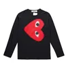 Designer TEE T-shirt da uomo Com des Garcons Play CDG T-shirt a manica lunga con cuore grande unisex XL Streetwear Brand New Black