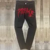 Męskie dżinsy Zamknięte dziurę Czarne Ołówki do Ołówka Dżinsy Slim Men Street Punk Denim Pants Classic Cowboys Chudy Young Man Biker Spodery 230325