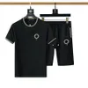 Survêtements pour hommes Habillage décontracté d'été petit col rond motif de lettre classique impression de mode manches courtes et shorts pour hommes top garçons T-shirt sizx