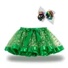 Rokken gouden kerstboom afdrukken rode tule met boog mini ball jurk underskirt feest rave festival zoete tutu rok meisje kinderen dancewearskirts