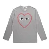 Designer TEE T-shirt da uomo Com des Garcons Play CDG T-shirt a maniche lunghe con cuore grande Grigio unisex XL Streetwear Brand New