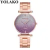 Wristwatches Top Brand Fashion Womens Ladies Sleek Minimalist Calendar Stainless Steel Mesh Belt YOLAKO Men Quartz Watch Clock Saat Gift Q