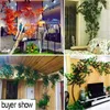 Fleurs décoratives 12pcs feuilles de banian artificielles branches d'arbre en plastique décoration pour mur végétal maison fête de mariage décor feuille colorée