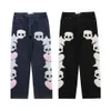 Women's Jeans Furry Skull Letter Star Patches Denim Pants Winter Spring High Street Punk Goth Gothic Jeans Women Trousers Couple Streetwear 230325