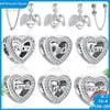 925 Siver Koraliki Charms for Charm Bracelets Designer for Women Sister Mum Dad Dad I Love You Family na zawsze