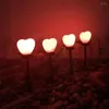 Solar Outdoor Love Heart Lights Red Waterproof Stake Garden Landscape Lamp For Valentines Day Yard Lawn D0A0
