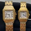Kobiety oglądają modę 22*30 mm 27*37 mm Watche Watching Wysokiej jakości złoto/sier stal ze stali nierdzewnej Business Kwarcowe zegarki z Diamond Montre de Luxe zegarki