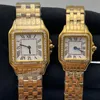 Kvinnor tittar på mode 22*30mm 27*37mm Dial Watches High Quality Gold/Sier rostfritt stål Band Business Quartz Lady Watches med Diamond Montre de Luxe Watchs