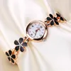 Wristwatches Women Bracelet Watch Watches Rose Gold Vintage Clock Ladies Luxury Rhinestone Stainless Steel Feminino